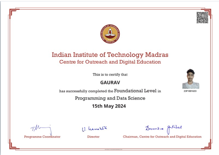 IITM Certificate